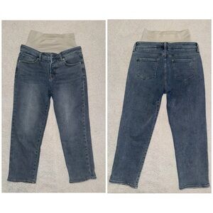 Blanqi Denim Postpartumbelly Support Straight Crop Jeans Size 10 Mom Casual